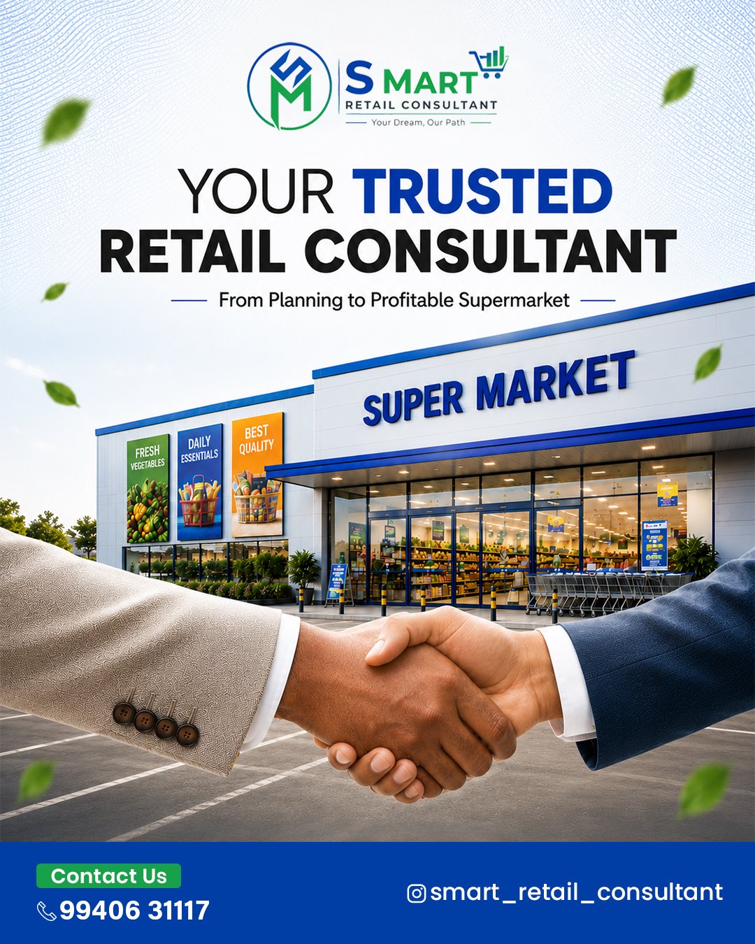 S Mart retail consultant standing inside a supermarket